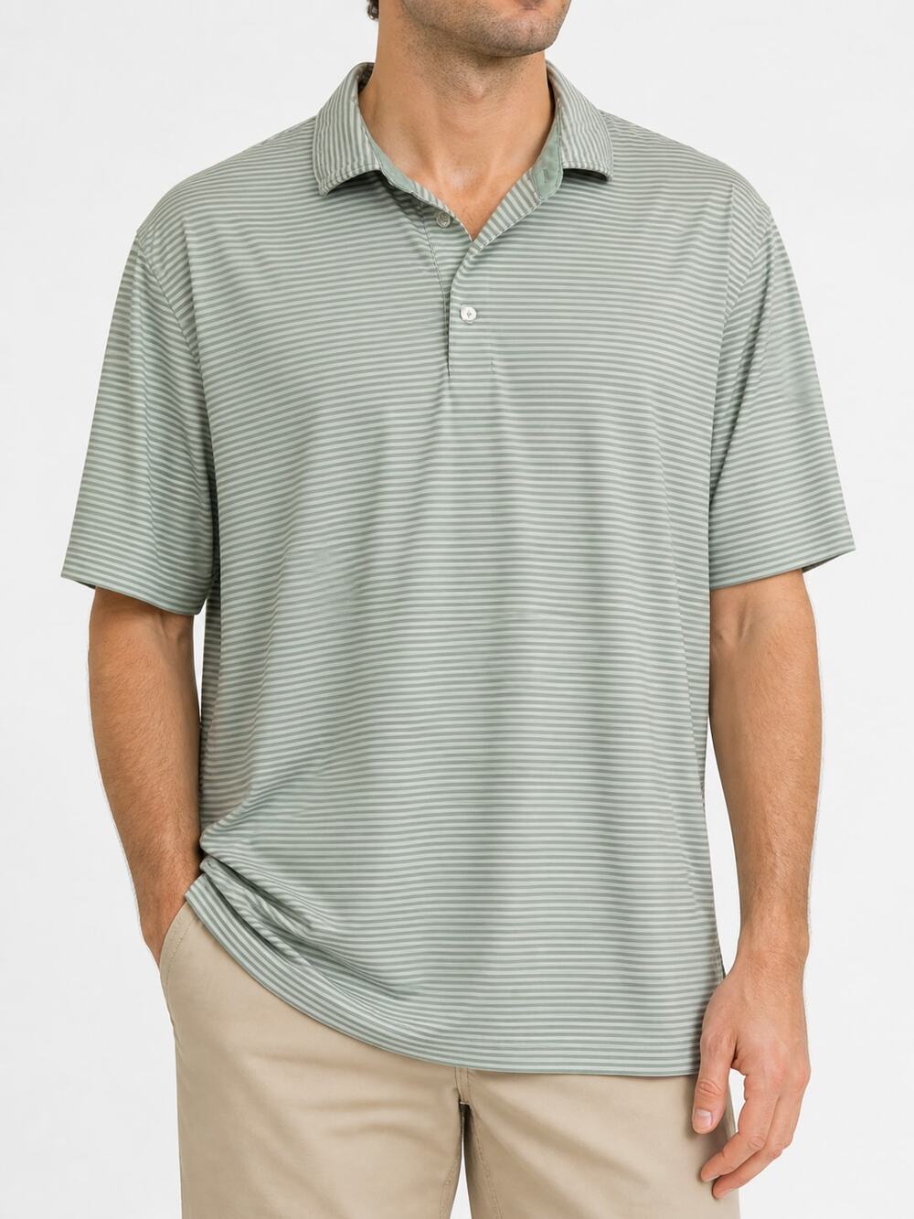 Hickey Freeman Golf Men's Striped Performance Short Sleeve Polo XL Athleisure